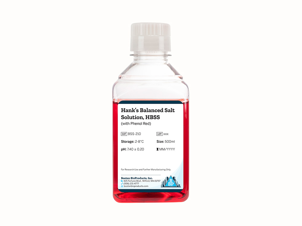 Hank's Balanced Salt Solution, HBSS (with Phenol Red)