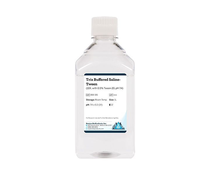 Tris Buffered Saline-Tween  (10X, with 0.5% Tween-20, pH 7.4)